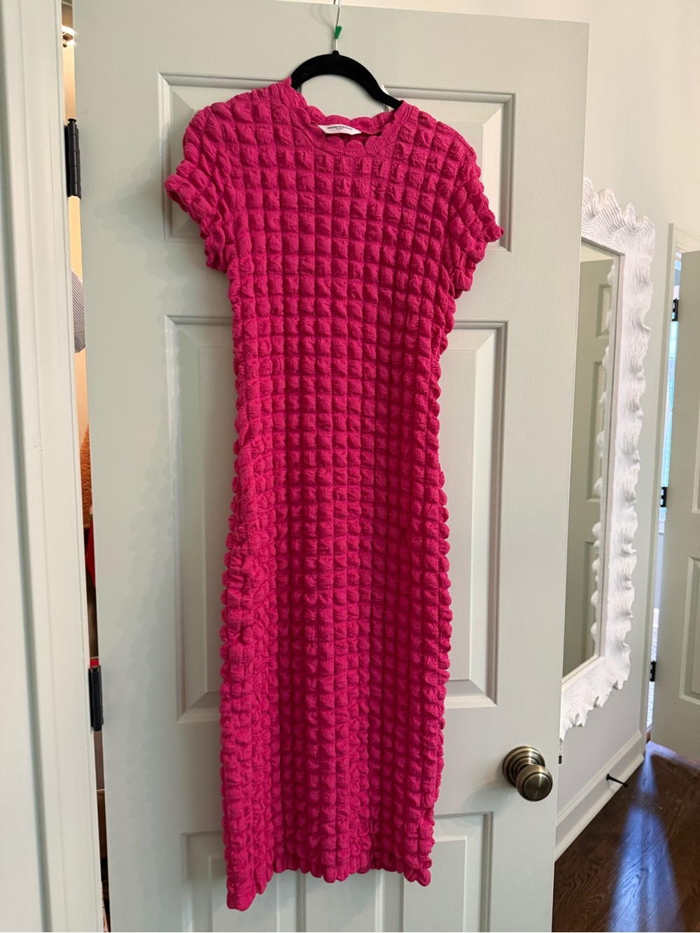 Amanda Uprichard Textured Pink Midi Dress